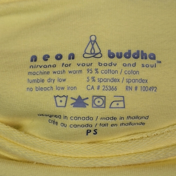 Neon Buddha Yellow Bohemian Coastal Ruffle Hem Top Women's Size Petite Small - Picture 11 of 14
